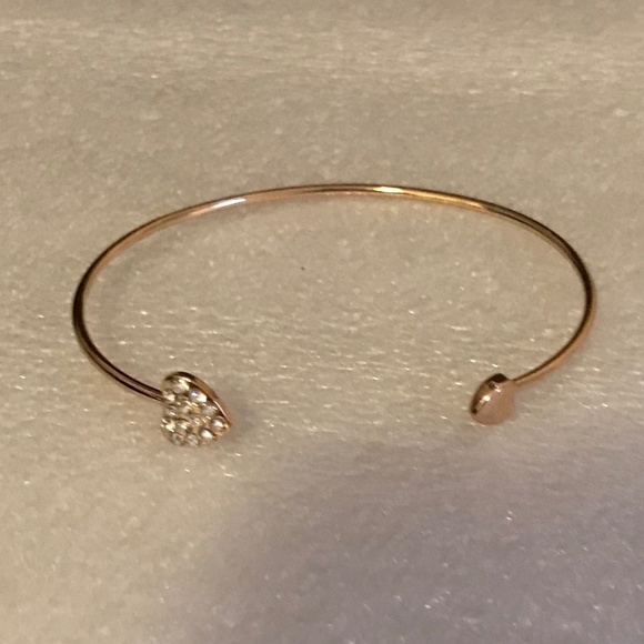 2 for $12 Adjustable Love Heart Silver and Gold-tone Bangle Bracelets - Picture 4 of 13